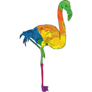 Abstract Standing Flamingo Vinyl Decal