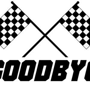Checker Flag Goodbye Vinyl Decal
