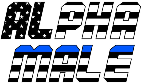 Alpha Male Thin Blue Line Vinyl Decal