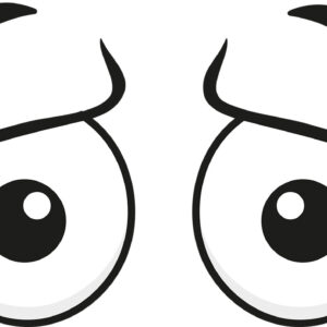 Googly Eyes Worried Vinyl Decal