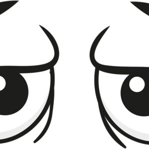 Googly Eyes Grumpy Vinyl Decal