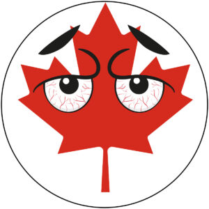 Canada Country Ball Bloodshot Googly Eyes Vinyl Decal