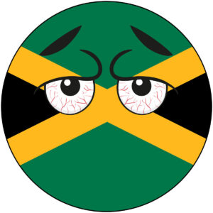 Jamaica Country Ball Bloodshot Googly Eyes Vinyl Decal