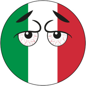 Italy Country Ball Bloodshot Googly Eyes Vinyl Decal