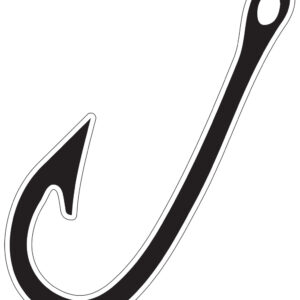 Fishing Hook Vinyl Decal 6 inches tall - DECALS OF AMERICA