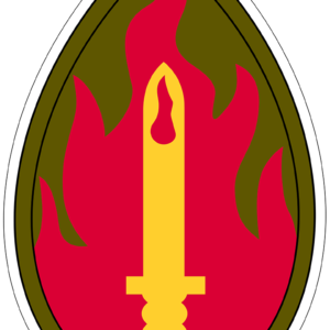 63rd Infantry Division Patch Blood and Fire U.S. Army Military vinyl decal for car, truck, window or laptop - DECALS OF AMERICA