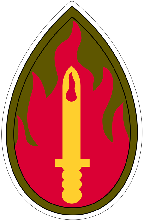 63rd Infantry Division Patch Blood and Fire U.S. Army Military vinyl decal for car, truck, window or laptop - DECALS OF AMERICA