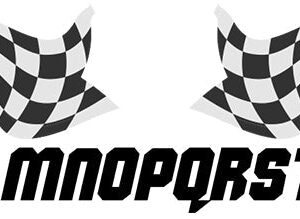 Checkered Flag Custom Letters Vinyl Decal 6 inches wide - DECALS OF AMERICA