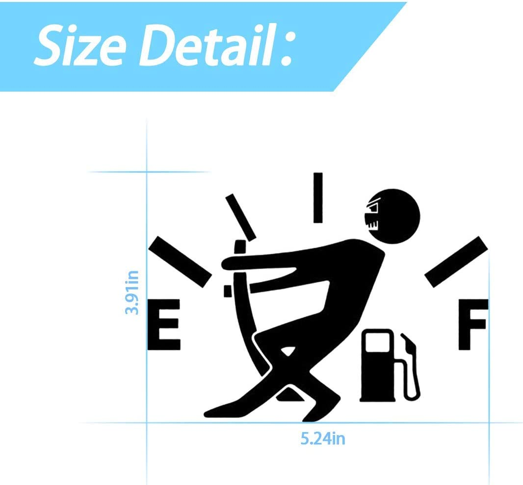 64c745aeef9a1a5a94f39323 Funny Car Stickers High Gas Consumption Decal Fuel Gage Empty 6in on white BG - DECALS OF AMERICA