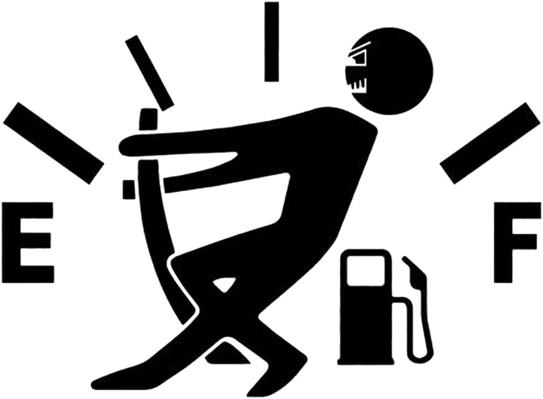 64c745afef9a1aa052f39328 Funny Car Stickers High Gas Consumption Decal Fuel Gage Empty 6in on white BG - DECALS OF AMERICA