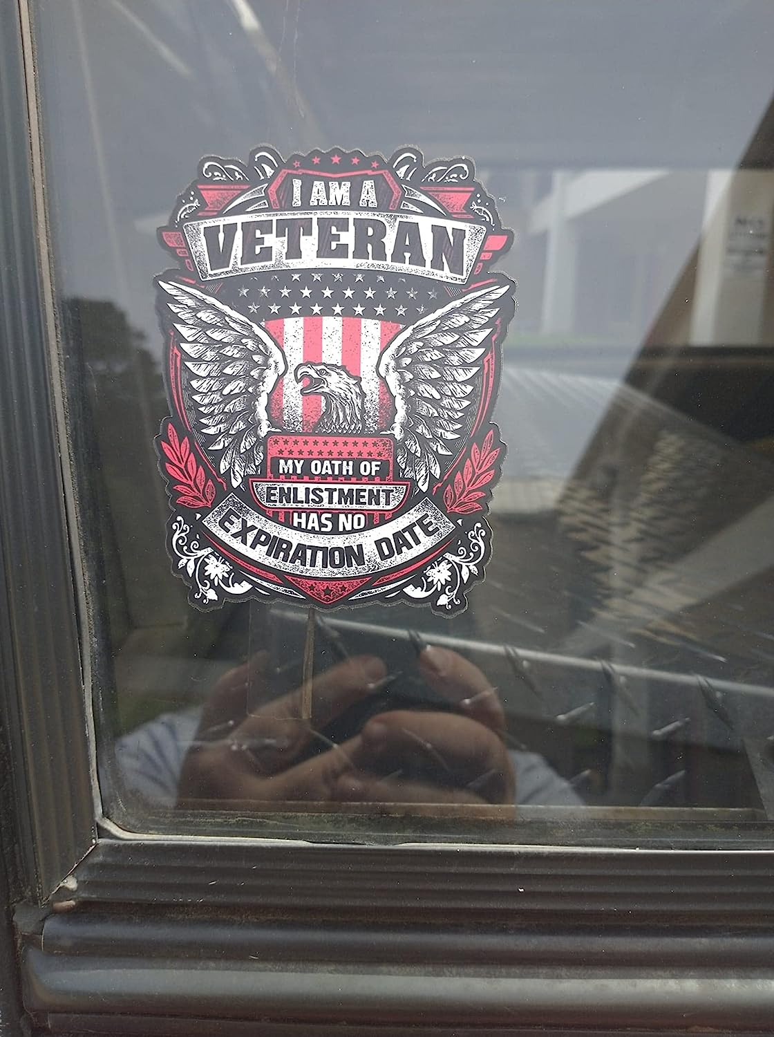 64c745bcef9a1a057ef3939f I Am a Veteran My Oath of Enlistment Has No Expiration Date 7 Inch Decal - DECALS OF AMERICA