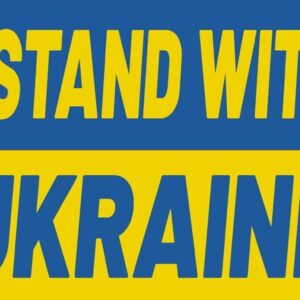 I Stand With Ukraine Flag Sticker Ukrainian Vinyl Car Window Laptop 3.5hx5w - DECALS OF AMERICA