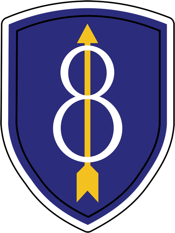 8th Infantry Division Patch vinyl decal for car, truck, window or laptop U.S. Army Military - DECALS OF AMERICA